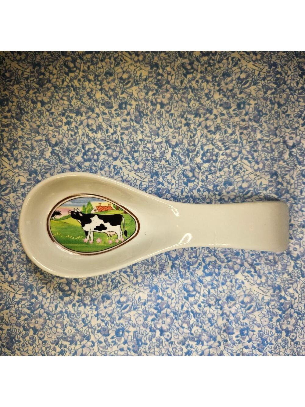 Cow spoon vintage 1980s ceramic
